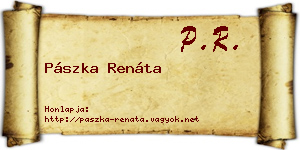 Pászka Renáta névjegykártya